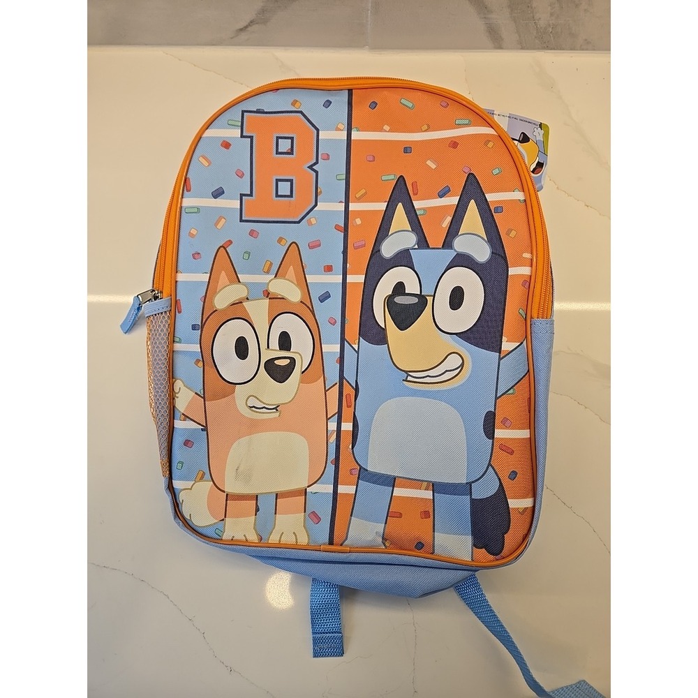 Bluey 15 inch Back Pack with side pocket new with tags